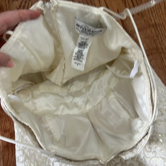 Betsy & Adam Cream Dress with Gold Accent - Picture 9 of 12